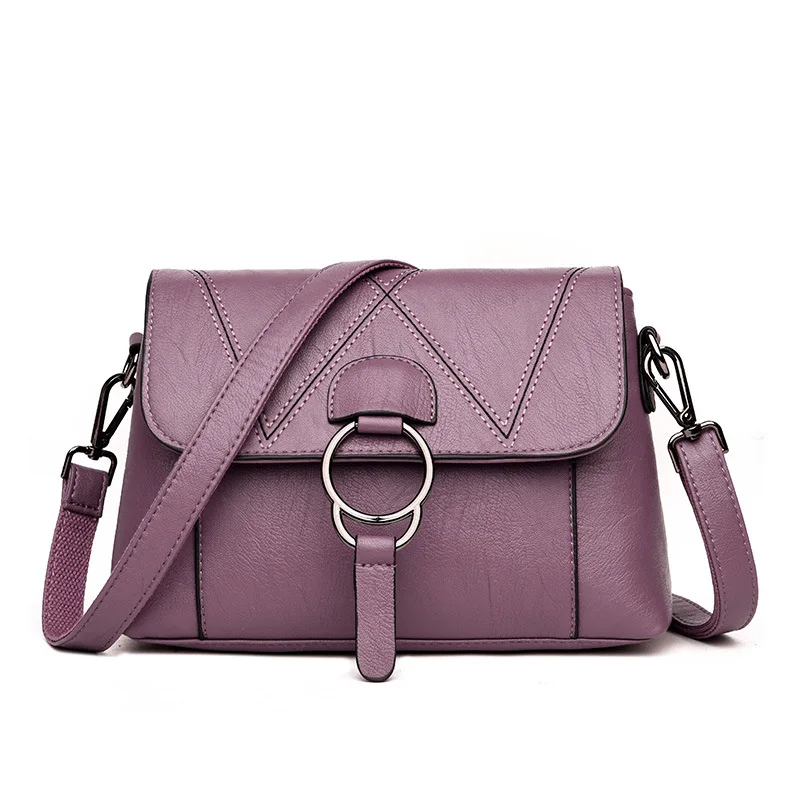 Дизайнерские женские сумки-мессенджеры, через плечо, кожаная сумка на плечо, высокое качество, женские сумки, женские сумки с верхней ручкой, клатч, сумки-тоут - Цвет: Фиолетовый
