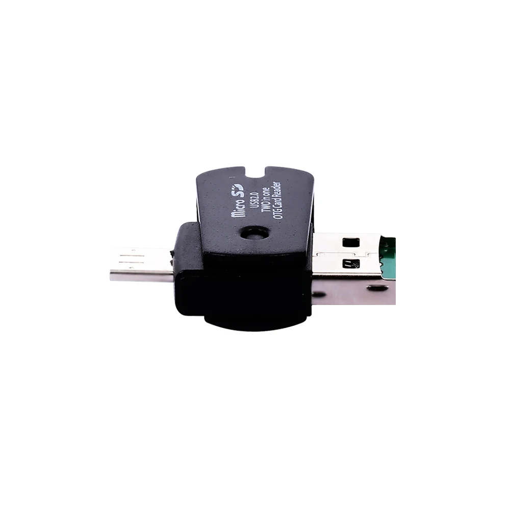Micro USB 2 в 1 OTG кардридер Поддержка TF карта рекордер телефон карта памяти вращающийся кард-ридер(черный