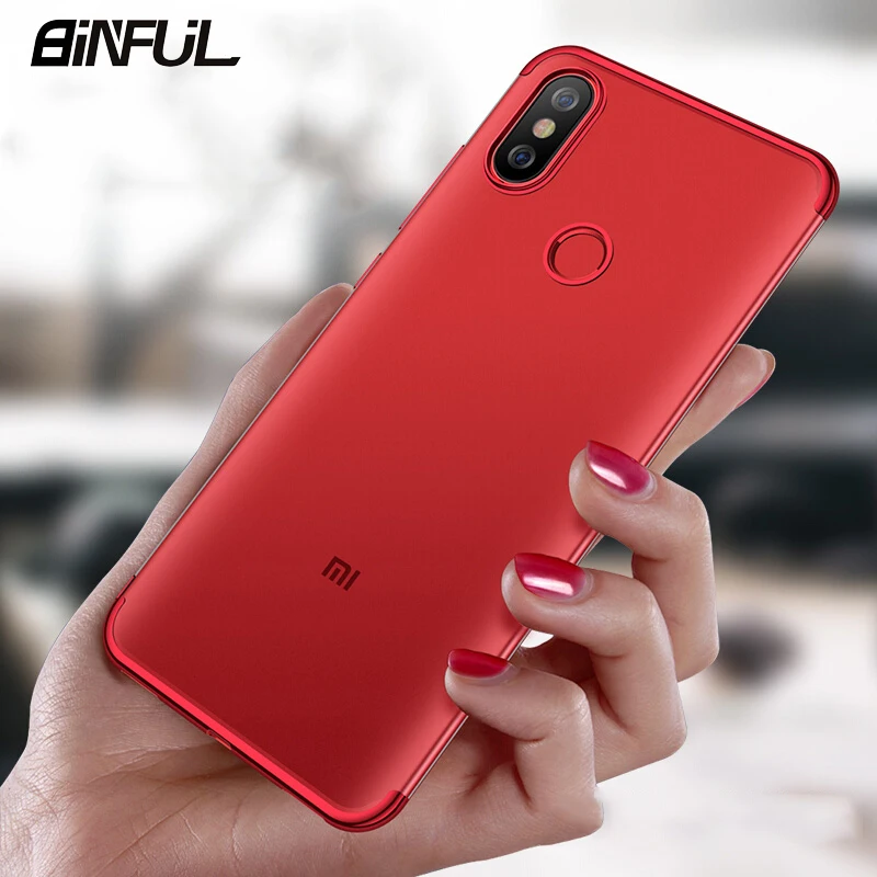 

Xiaomi Mi A2 Case Cover Luxury Transparent Plating TPU Soft Clear Silicone Back Cover For Xiaomi Mi6X 6X Xiao MiA2 Phone Coque
