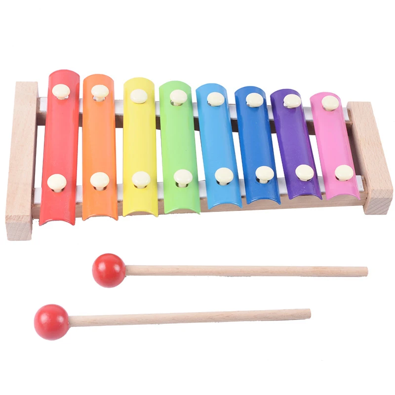 M-WS Экологичная учебная доска детские игрушки детские 8-Note деревянные ксилофон ранний учебный музыкальный игрушки с кубическим цветом обучения