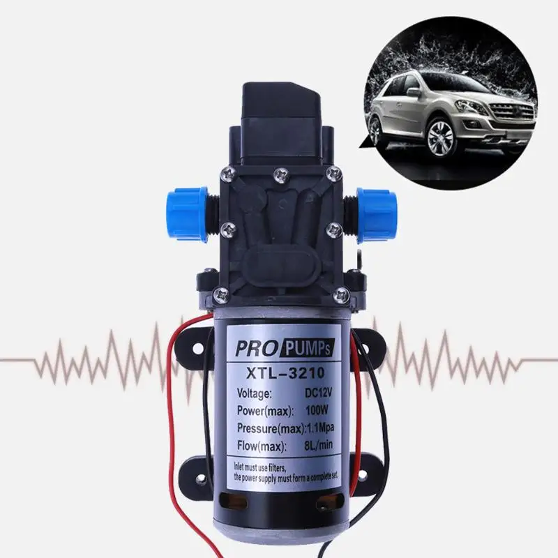 

8L/min Water Pump High Pressure Water Pump Micro Electric Diaphragm Pump DC 12V 100W Large Flow Self-Priming Water Pumps 8L/min