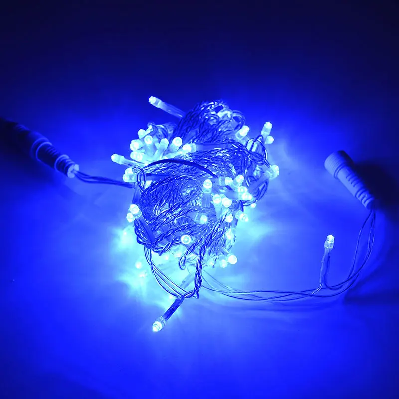 Длина 32,8 футов, 100 светодиодов, подключаемый струнный светильник, Рождественский декоративный светильник, вечерние цепочки, праздничный Сказочный светильник s - Испускаемый цвет: Синий