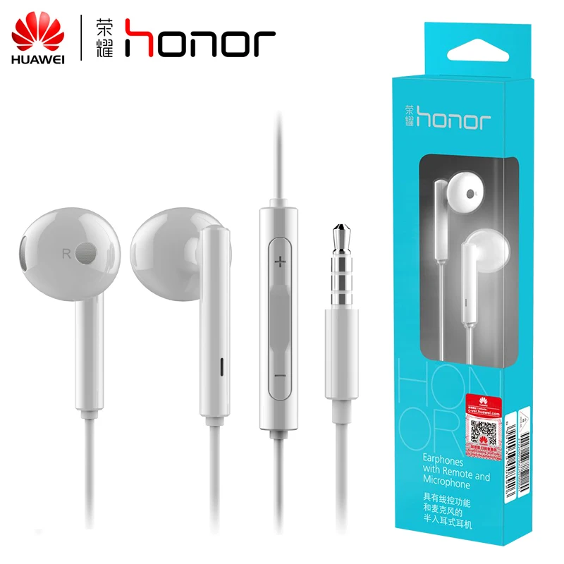 Huawei Honor AM115 écouteurs, Original avec micro pour Xiaomi Huawei, boîte de détail universelle pour téléphone, livraison gratuite de haute qualité pour les basses