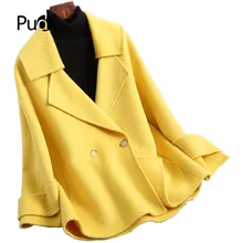 PUDI A39401 Женская Новая мода яркие цвета шерстяная куртка женский короткий стиль досуг осень/зима шерстяное пальто