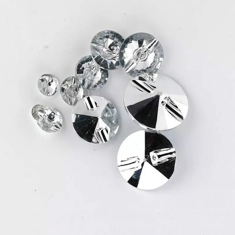 100pcs 10/12/15/18mm Acryl buttons 2 holes Imitation crystal diamond button Clothing accessories shoes Coat shirt spinning DIY 5