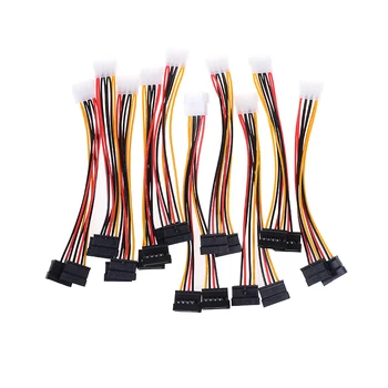 

10pcs Computer Cable 4 Pin IDE Power Splitter 1 Male to 2 Female ATA / SATA Power Cable Y Splitter Hard Drive Power Supply Cable