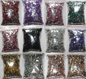 

10,000PCS RHINESTONE FLATBACK 4.8MM ROUND GEMS FOR NAIL ART OR CRAFT 12 COLORS FOR YOU PICK