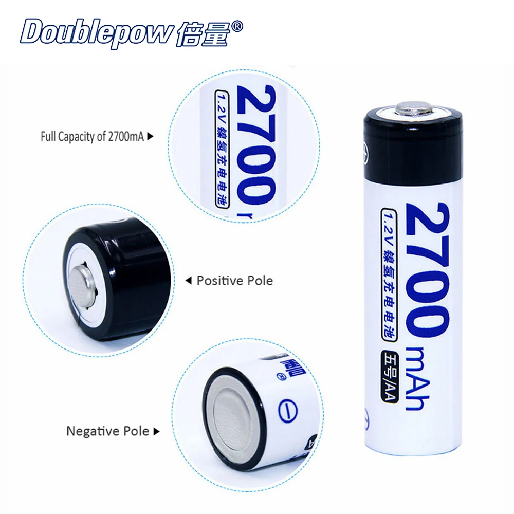 4 шт. AA Аккумуляторная батарея 1 2 V 2700mAh Ni MH предварительно заряженная pilhas recarregaveis