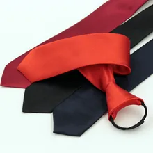 1 шт Предварительно связали Блестящие Студенты Zipper Галстуки для мужчин Мальчики Девочки Тонкий Узкий Галстук Solid Красный Черный темно-синий цвет 5 см Ширина