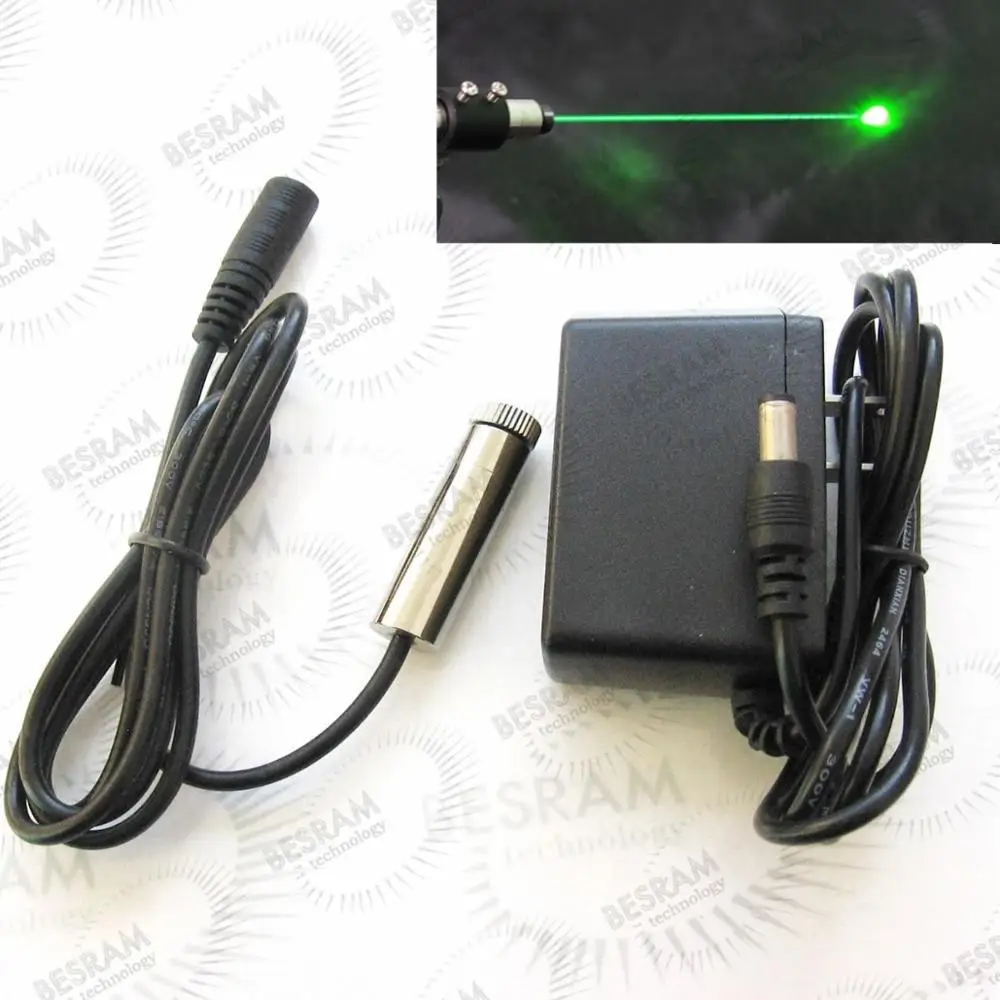 

Focusable 120mw 520nm Green Laser dot Diode Module w Adapter 12x45mm Osram LD