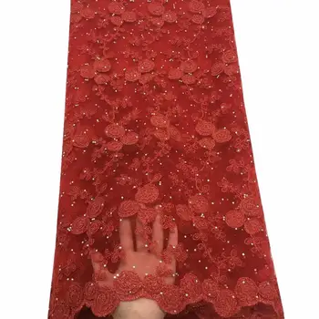 

African Lace Fabric 2019 Stones Embroidered Nigerian Laces Fabric Bridal High Quality French Tulle Lace Fabric For Women Dress