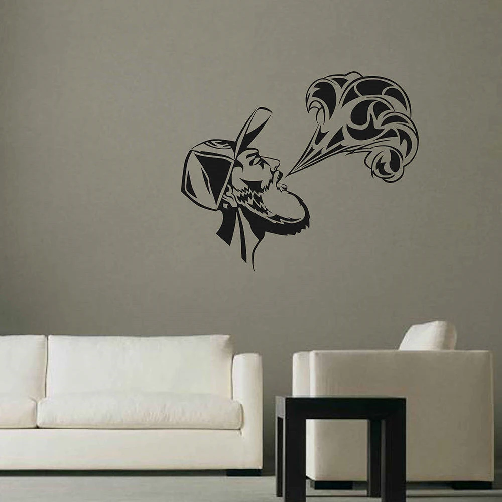 

YOYOYU Wall Decal Man Smog Pattern Creative Design Wall Stickers Fashion Removable Vape Home Decor Interior Accessories DIYSY772
