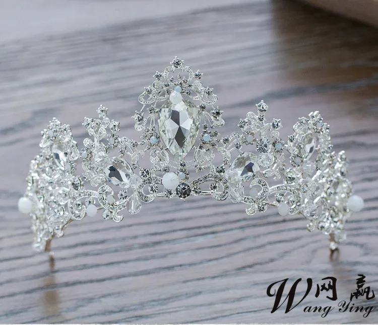 Chapéus de noiva da Festa de Casamento Pérola Pedding Chapéu Da Princesa Tiara de Strass Concurso de Cristal Tiaras e Coroas Para Noivas Cabelo Das Meninas