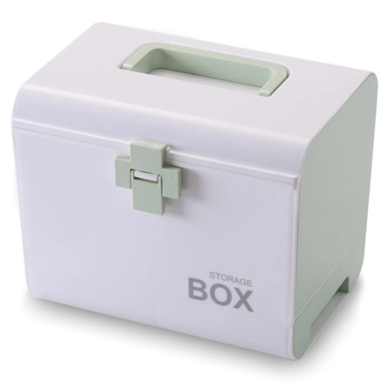 

Medicine Box First Aid Box Storage Box Plastic Container First Aid Box Portable Multi-Layer Large Capacity Storage Storage Box