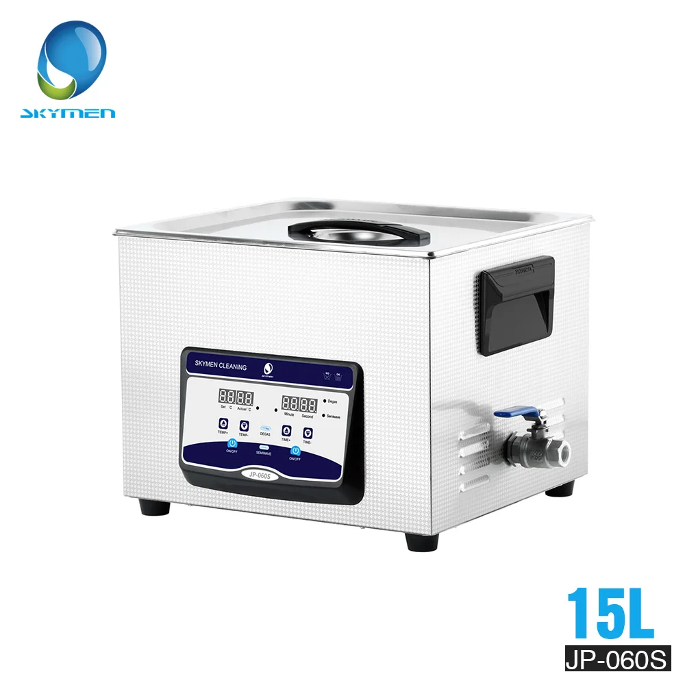 

SKYMEN New Touch Version Stainless Steel 360W 15 Liter Industry Heated Ultrasonic Cleaner Heater with Timer degasing