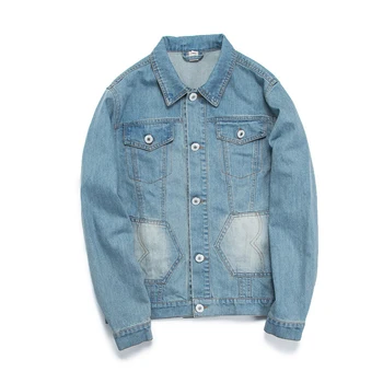 

2017 New Spring Autumn Fashion Denim Jacket Men Fashion Vintage Light Blue Slim Fit Brand Clothing