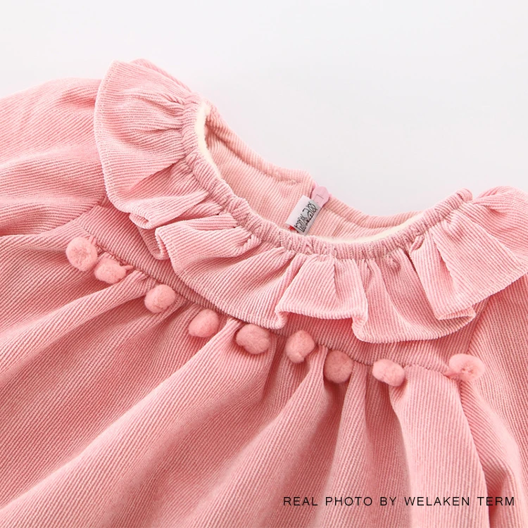 WeLaken/Новинка года; Лидер продаж; милое детское платье для девочек; детская верхняя одежда; зимнее бархатное плотное хлопковое плиссированное платье принцессы; детская сумка