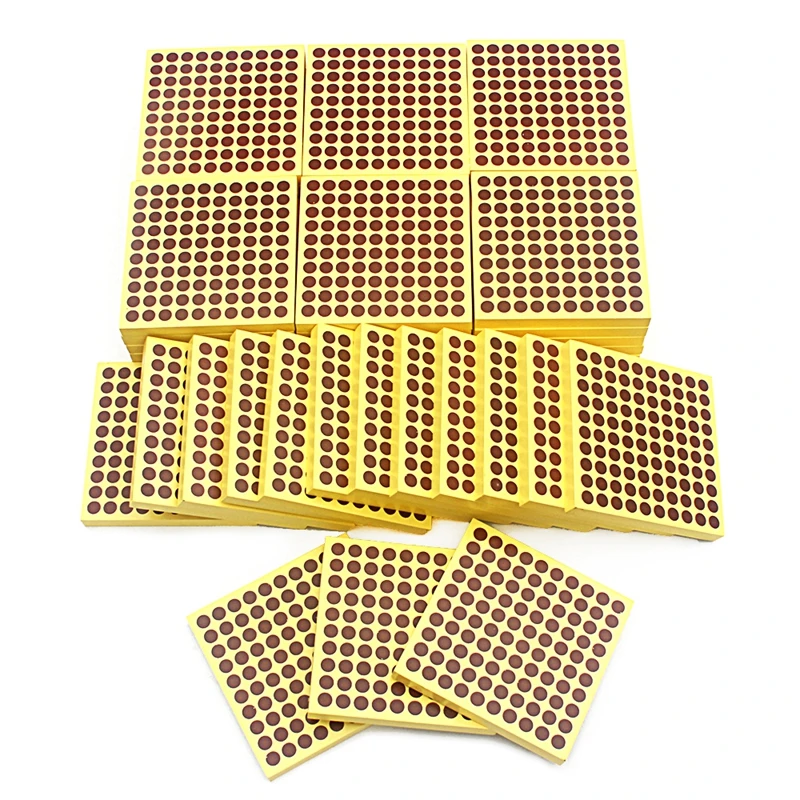 Montessori Kids Toy Baby Wood 45Pcs Wooden Hundred Squares Early Learning Educational Preschool Training Toys