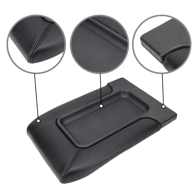 Leather Car Armrest Cover Lip Center Console Arm Rest Cap For Chevrolet Chevy Silverado Suburban Tahoe GMC Seat Box Pads KOLEROADER  (4)