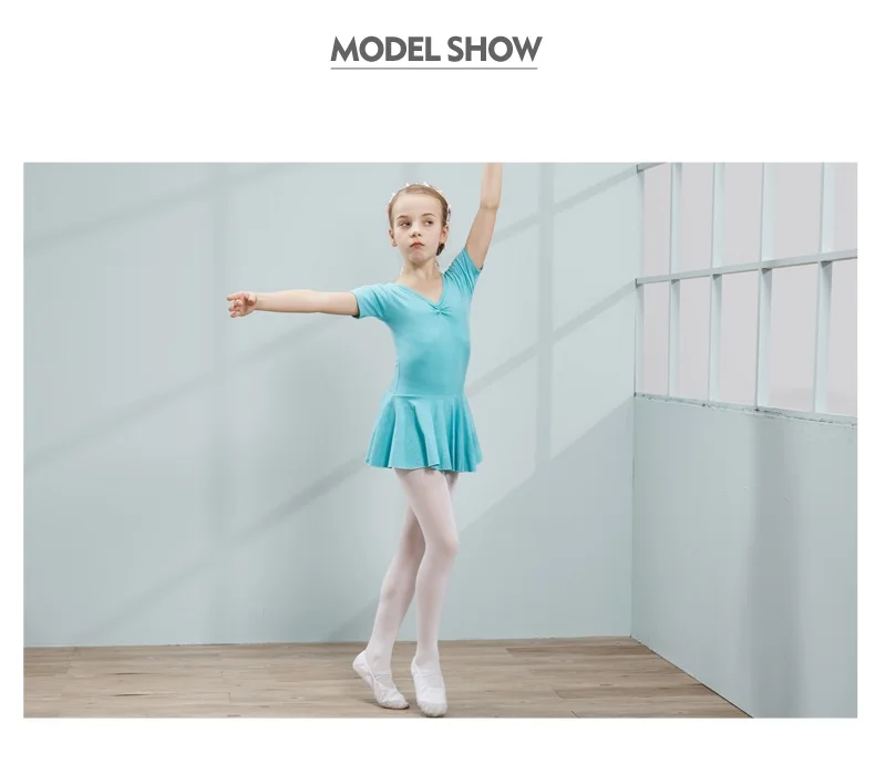Чесаный хлопок балетное платье пачка платье для обувь девочек Дети Тюль с короткими рукавами танец гимнастика купальник
