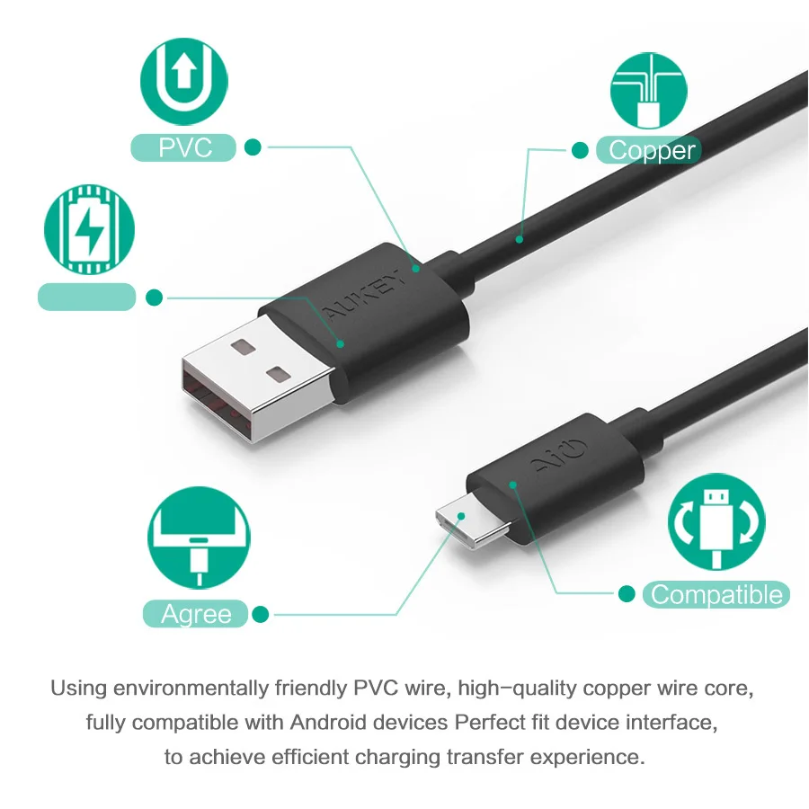 DURAGADGET Premium Quality Micro USB 2.0 Data Transfer/Sync & Charge Cable Suitable for Aukey SK-M8 Wireless Outdoor Speaker