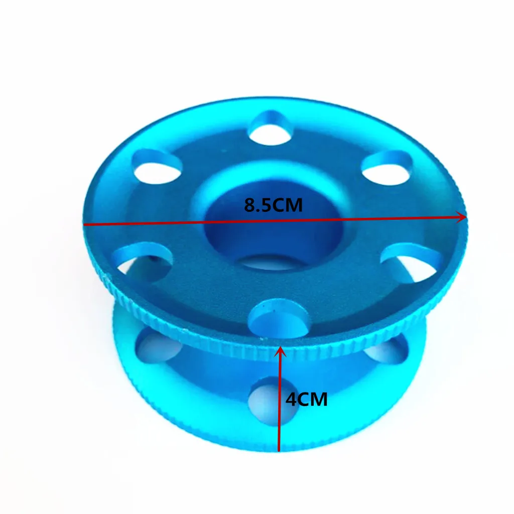  Aluminum Alloy Scuba Diving Finger Spool Dive Reel Guide Line Scuba Dive Free Diving Snorkeling Underwater Gear Equipment -Blue