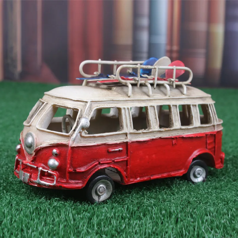 Vintage Home Decor Handmade Car Model Creative Resin Decoration Crafts Figurines Miniatures Desktop Home Decoration Accessories