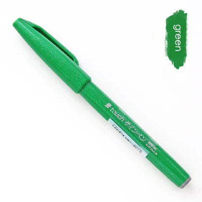 Япония, специальная ручка, ручка, Цветной маркер, кисть, ручка для рисования, художественные принадлежности для скрапбукинга, школьные канцелярские принадлежности, магазин - Цвет: green