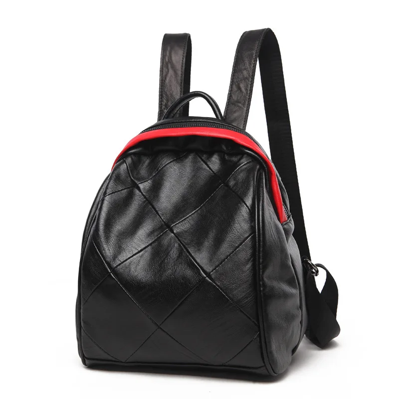 

Sheepskin stitching pattern backpacks for teenage girls Schoolbags Women's bags Travel back Light and comfortable Schoolbag