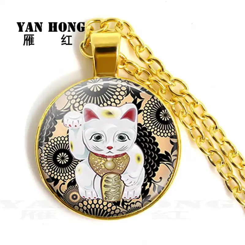 Keep calm, love cat 25 мм ожерелье со стеклянными кристаллами подарок кота, ручная работа-подарок на день рождения друга