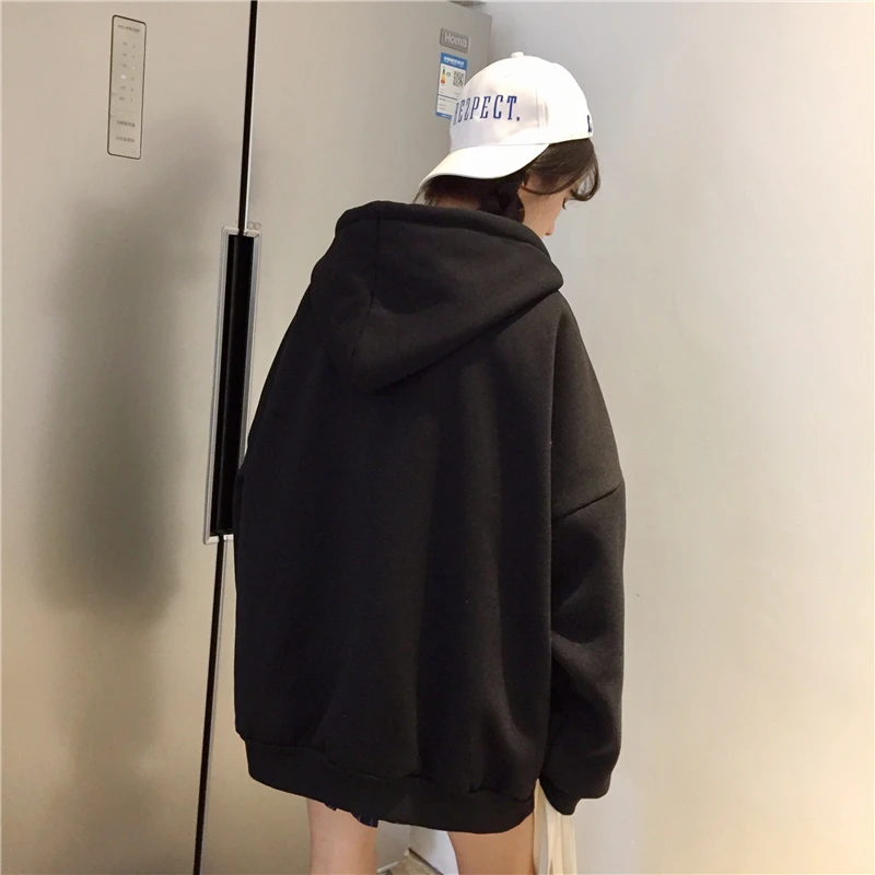 Women Hoodies Sweatshirts 2018 Winter Pullover Thick Loose Female Casual Coat Students Tracksuits Sportswear Harajuku Style BF Hoodies