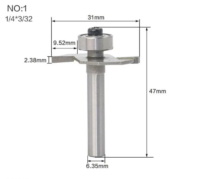 1/" 1/2 хвостовик" Т "типа печенья шарнирный слот резак для соединения/долбежные фрезы для деревообработки - Длина режущей кромки: NO 1
