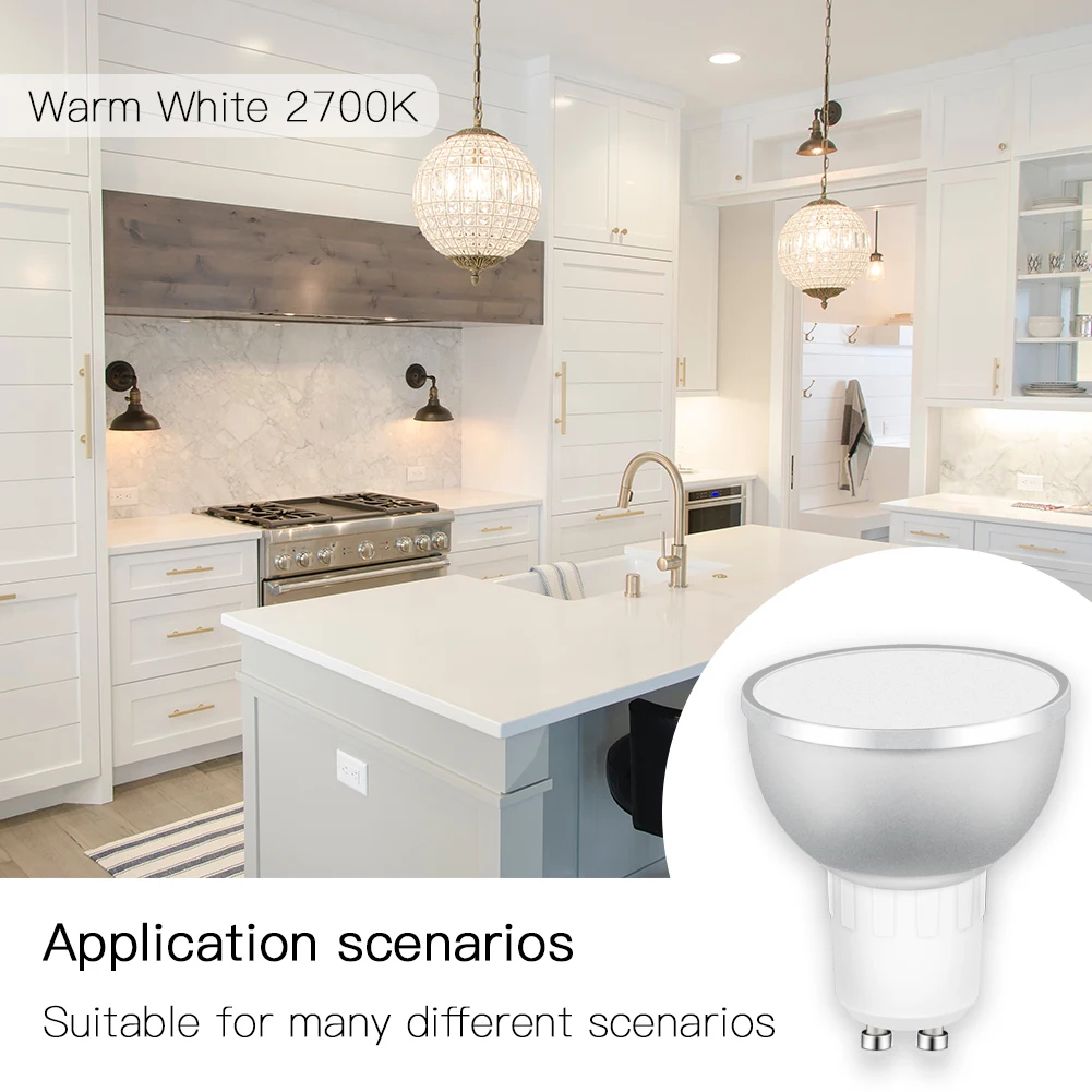 GU10 WiFi Smart LED Light Bulb RGBCW Warm White Daylight Multicolor Work with Alexa Google Home