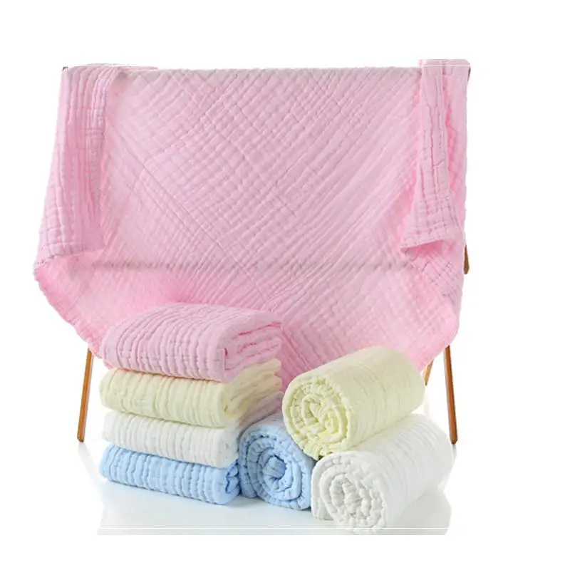 Buy 110*110CM Six Layer Pure Color Baby Muslin