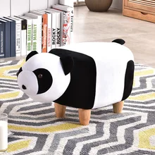 Детские стулья Детская Мебель Детский из шелковой ткани детское сиденье pouf tabouret твердая древесина+ ткань/ПУ krukje панда Крупный рогатый скот табурет