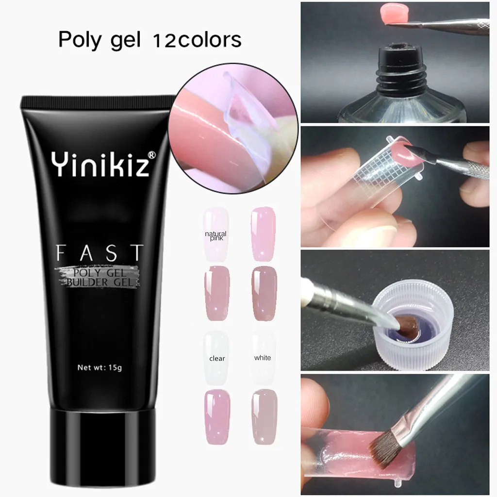 

Yinikiz Long-Lasting Painless Phototherapy Crystal Gel Cream Fast Extension Glue Vernis Ongle Gel Nail Polish Makeup