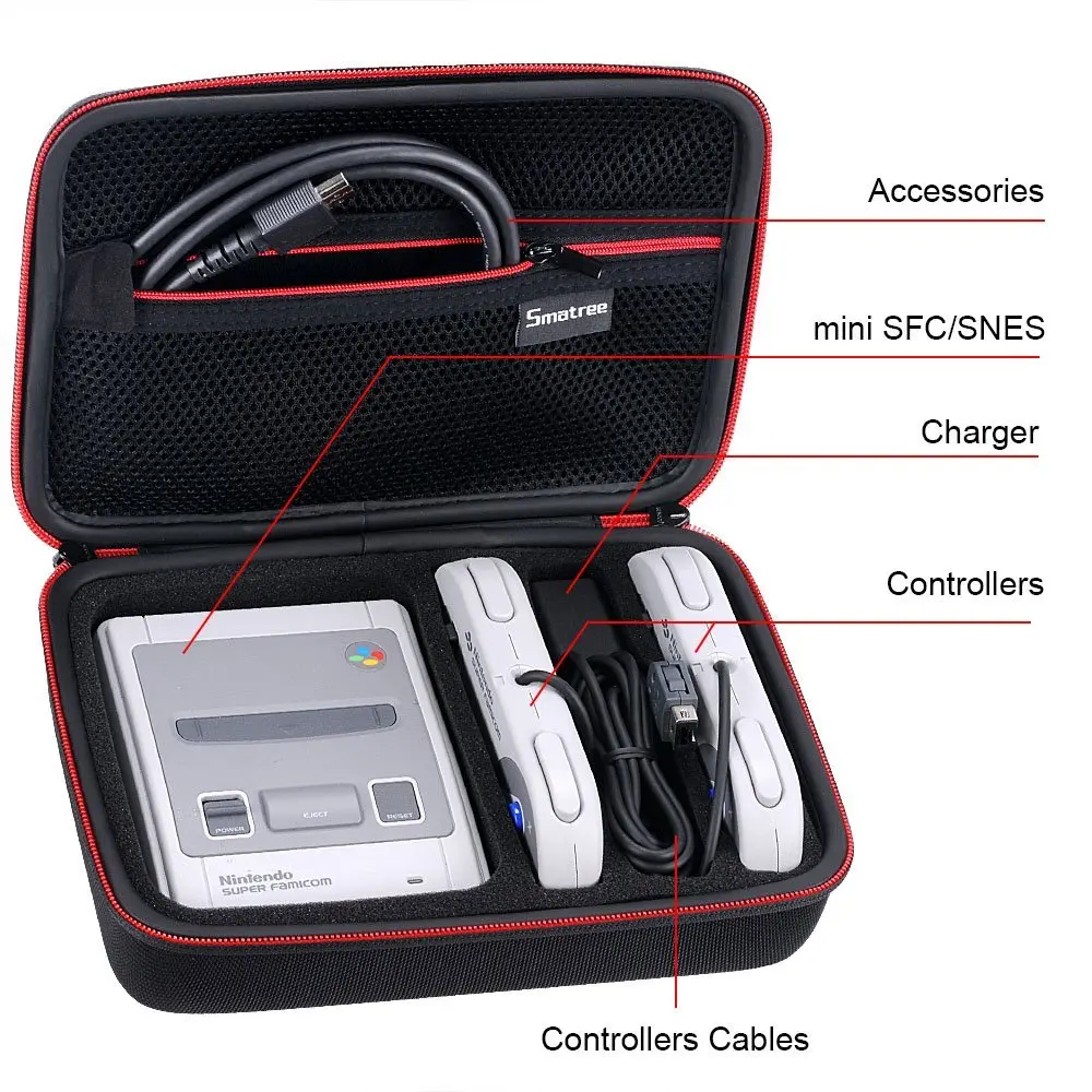 Чехол для переноски Smatree чехол SNES Super NES Classic Mini (2018) подходит 2 контроллеров