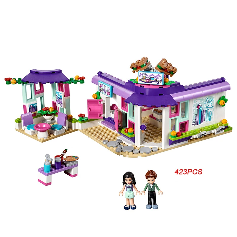 

2018 New City My Good Friends Emma Art Cafe Building Block Figures Coffee Shop Bricks 41336 Toys for Girls Gifts