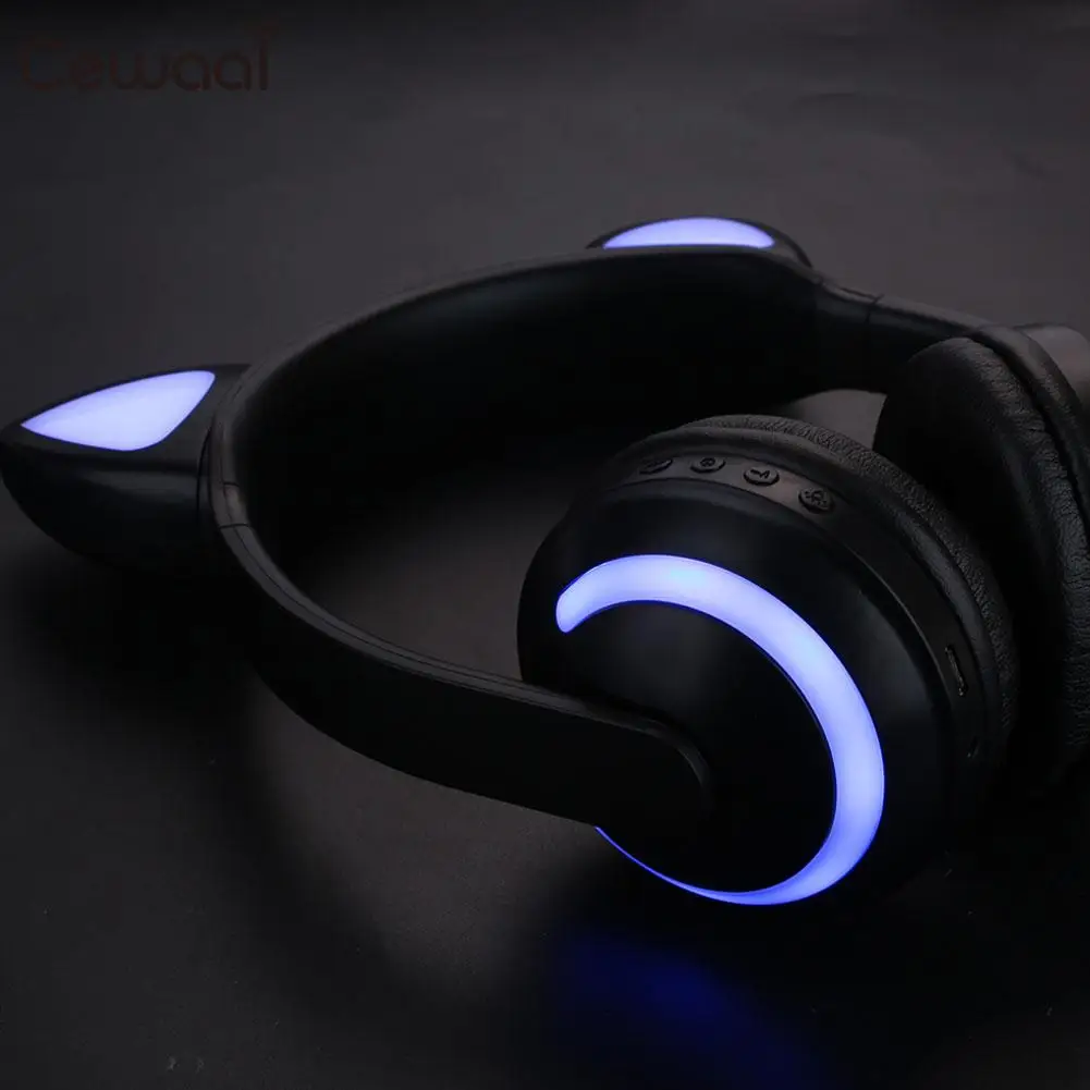 Goede Cewaal LED Kat Oren Sport LED Bluetooth Headset Computer Kat Oren Oortelefoon Oplaadbare Mobiele Telefoon