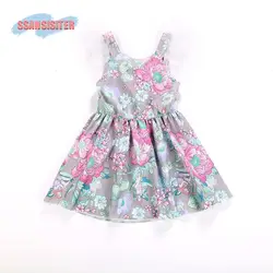 Платье для маленьких девочек летнее платье с цветочным узором костюм для детская одежда 2018 брендовые Детские праздничные платья кружевная