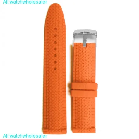 20mm Popular Orange Silicone Jelly Rubber Ladies Watch Band Straps WB1070H20JB