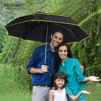 

RECHAR Brand Big Golf Business Umbrella Men Rain Woman Double Layer Windproof Paraguas 2flod Top Quality Women Outdoor Umbrella