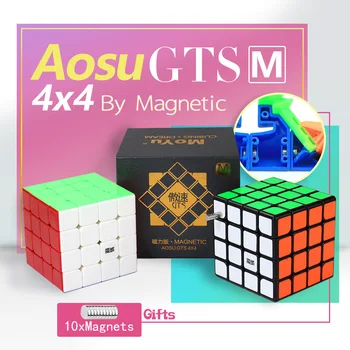 

Micube Moyu Aosu GTS M 4x4x4 Cube Magnetic Speed Puzzle 62mm Cubo 4x4 For Professional Competition WCA Stickerless Black Kid Toy