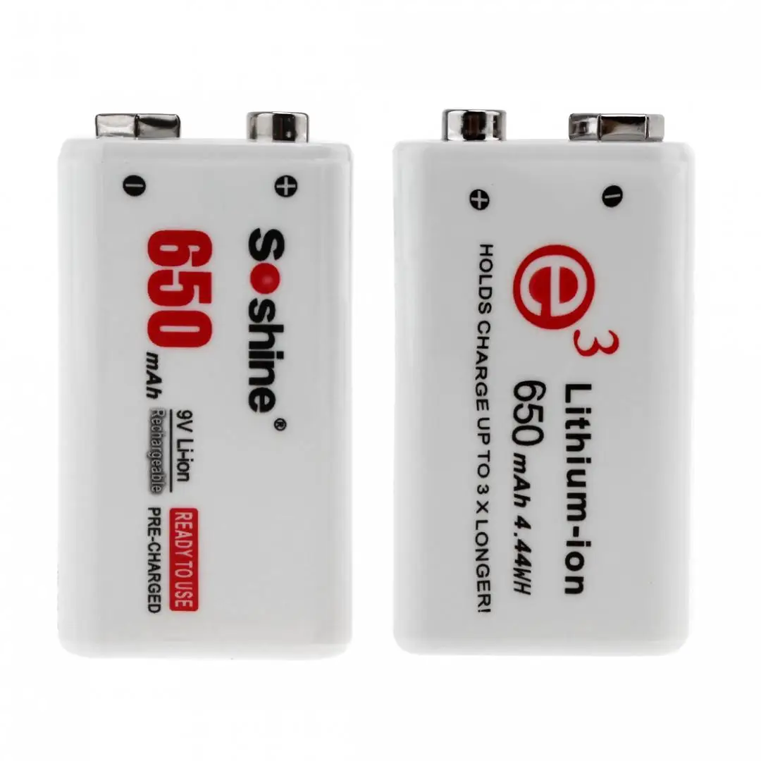 Kaufen 2 teile satz Soshine 6F22 9V 650mAh Li Ion Akku für Elektronische Instrumente Multimeter + batterie box Hohe qualität
