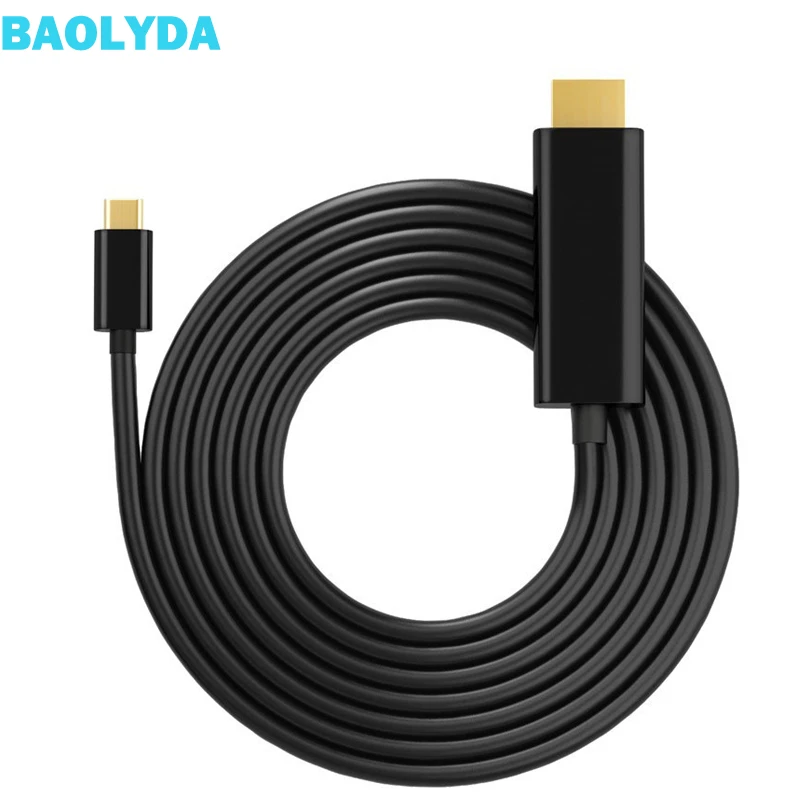 Кабель Baolyda Type C к HDMI для мобильного телефона телевизору 4K 30 HZ/60 HZ 1 8 M USB Thunderbolt 3