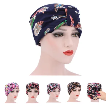 

Autumn and winter new double wrap headscarf muslim women hijab Muslim head cap floral Indian cap muslim turban Inner Hijabs