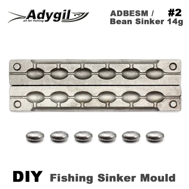 Adygil DIY рыболовные бобовые грузила прессформы ADBESM/#2 бобовые грузила 14 г 6 полостей