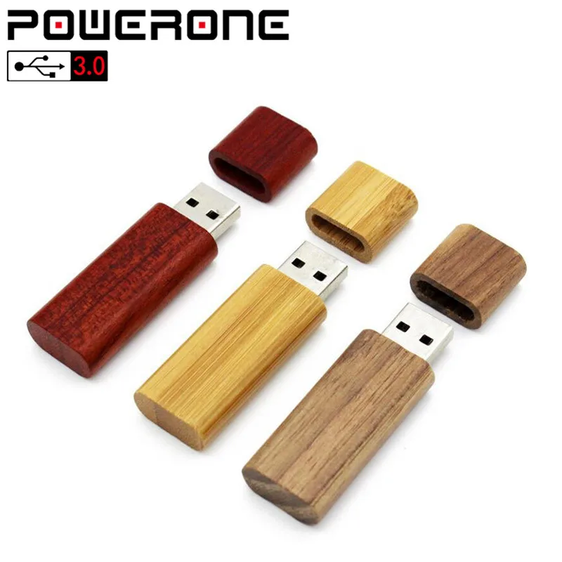 POWERONE USB 3,0 деревянный бамбуковый USB флеш-накопитель ручка драйвер деревянные чипы Флешка 4 ГБ 8 ГБ 16 ГБ 32 ГБ 64 Гб USB креативный персональный логотип