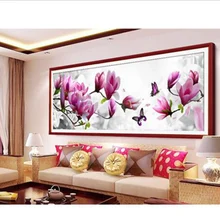 Fashion DIY 5D Diamond Embroidery Butterflies play Magnolia Round Painting Cross Stitch Kits Mosaic Home Decor
