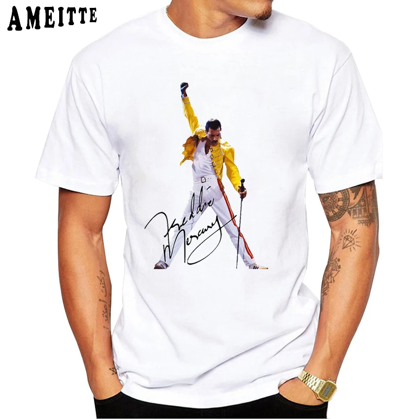 Футболка Freddie Mercury The queen Band Art Мужская Хип Хоп Ретро Рок хипстерская футболка